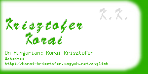 krisztofer korai business card